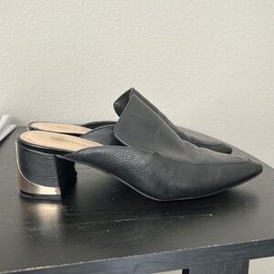 Black Pointed Mule Flats